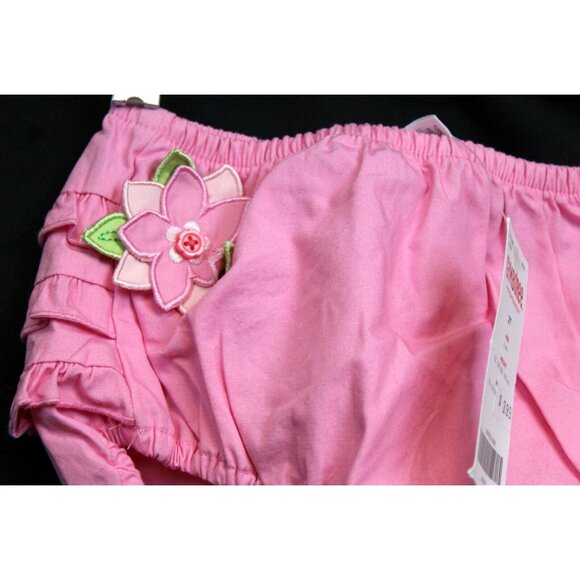 NWT 2006 Gymboree Island Fun Pink Bloomers Diaper cover Flowers sz 2T Ruffles - Picture 2 of 5